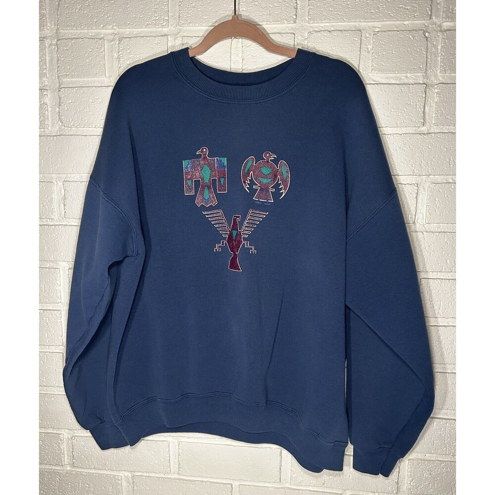 Vintage Lee Heavyweight Sweatshirt XL Southwestern Navajo Azteca